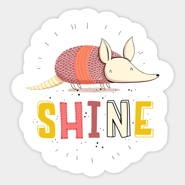 Shine Armadillo Sticker by 3antsinarow